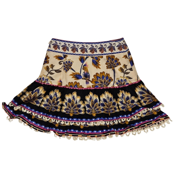 Farm Rio Ainika Floral Mini Skirt Cream Women XS Side Zipper Vacation NWT - Picture 4 of 5